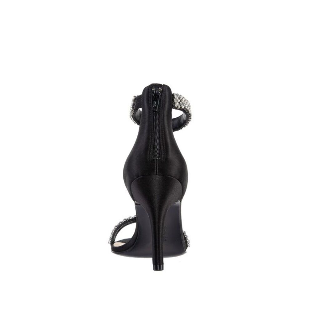 NINA Womens Black Vauna Almond Toe Stiletto Leather Heeled Sandal 8.5 M - Picture 2 of 4